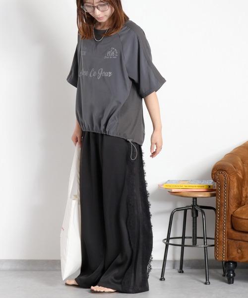 cepo（セポ）の「シアーユニフォームデザインドロストTee（Tシャツ/カットソー・レディース・ブラック/サックスブルー/オフホワイト・M）」の13枚目の写真