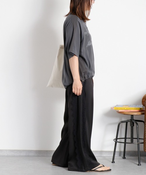 cepo（セポ）の「シアーユニフォームデザインドロストTee（Tシャツ/カットソー・レディース・ブラック/サックスブルー/オフホワイト・M）」の12枚目の写真