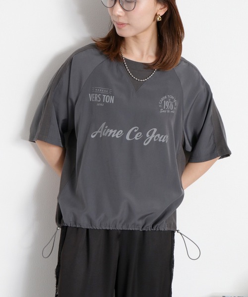 cepo（セポ）の「シアーユニフォームデザインドロストTee（Tシャツ/カットソー・レディース・ブラック/サックスブルー/オフホワイト・M）」の21枚目の写真