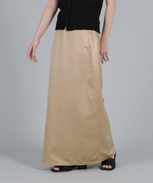 【Et】Matte Satin I-line Long Skirt