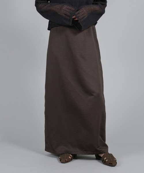 select MOCA Et（セレクトモカエト）の「【Et】Matte Satin I-line Long Skirt（スカート・レディース・ベージュ/チャコール・FREE）」の14枚目の写真