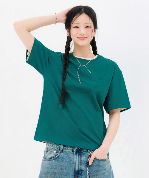 CHASECULT（チェイスカルト）の「共用ロゴ半袖Tシャツ-FBZU5801C0H（Tシャツ/カットソー・メンズ・グリーン・90/95/100/105/110）」の4枚目の写真
