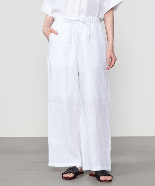 Bshop(ビショップ)の「eunoia | リネンギャザーパンツ WOMEN(その他パンツ・レディース・ブラック/ホワイト・S)」の11枚目の写真