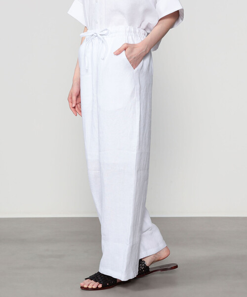 Bshop(ビショップ)の「eunoia | リネンギャザーパンツ WOMEN(その他パンツ・レディース・ブラック/ホワイト・S)」の12枚目の写真