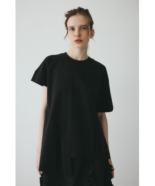 HeRIN.CYE(ヘリンドットサイ)の「Asymmetry hem drape cut tops / アシンメトリーヘムドレープカットトップス(Tシャツ/カットソー・レディース・ブルー/オフホワイト/ブラック・FREE)」の3枚目の写真