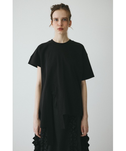 HeRIN.CYE(ヘリンドットサイ)の「Asymmetry hem drape cut tops / アシンメトリーヘムドレープカットトップス(Tシャツ/カットソー・レディース・ブルー/オフホワイト/ブラック・FREE)」の6枚目の写真