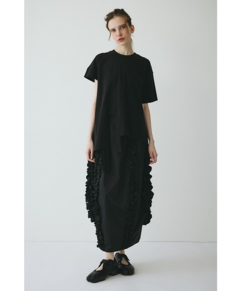 HeRIN.CYE(ヘリンドットサイ)の「Asymmetry hem drape cut tops / アシンメトリーヘムドレープカットトップス(Tシャツ/カットソー・レディース・ブルー/オフホワイト/ブラック・FREE)」の7枚目の写真