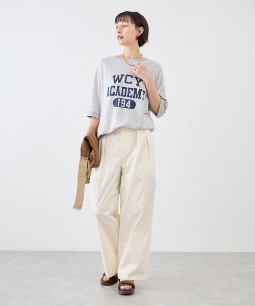 Champion(チャンピオン)の「【Champion/チャンピオン別注】アソートロゴボートネックハーフスリーブスウェットプルオーバー(Tシャツ/カットソー・レディース・ブラック/グレー系その他/サックスブルー/ライトグレー・FREE)」の22枚目の写真