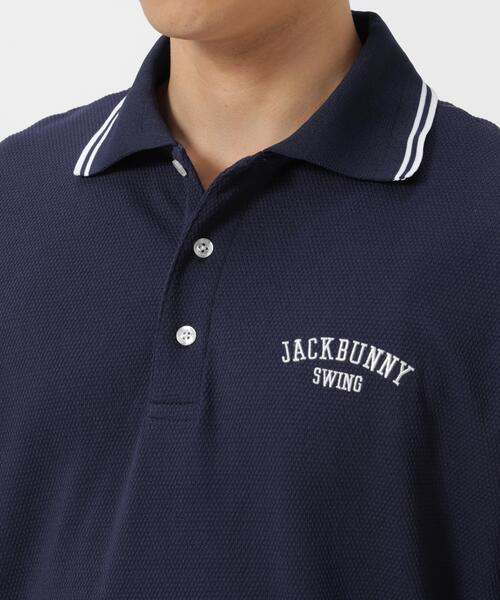 Jack Bunny!!（ジャックバニー）の「ポップコーンカノコ半袖ポロシャツ（ポロシャツ・メンズ・ネイビー・MEDIUM）」の6枚目の写真