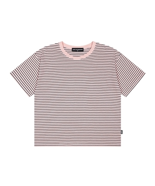 1989STANDARD(1989スタンダード)の「レトロストライプクロップ半袖(JTOSTS-0002)(Tシャツ/カットソー・メンズ・ネイビー/ミント/ブラウン/ピンク・LARGE/MEDIUM/X-LARGE)」の4枚目の写真