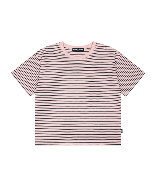 1989STANDARD(1989スタンダード)の「レトロストライプクロップ半袖(JTOSTS-0002)(Tシャツ/カットソー・メンズ・ネイビー/ミント/ブラウン/ピンク・LARGE/MEDIUM/X-LARGE)」の5枚目の写真