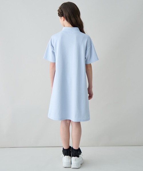 Amourire girl(アムリールガール)の「ハーフジップ レース ミニ丈 半袖 ワンピース(ワンピース・キッズ・サックスブルー/ブラック・140cm/150cm/160cm)」の20枚目の写真
