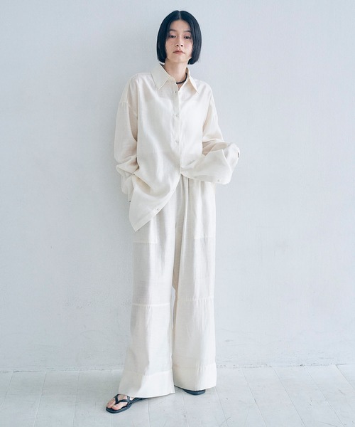 Obis&(オビスアンド)の「シアーイージーパンツ(その他パンツ・レディース・オフホワイト/セージグリーン・L/M)」の13枚目の写真