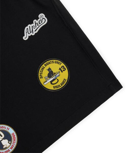 Alpha Industries(アルファインダストリーズ)の「Alpha Industries/アルファ インダストリーズ/PATCHED JERSEY SHORT/パッチド ジャージー ショーツ(その他パンツ・メンズ・ネイビー/ブラック・M/XL/L)」の4枚目の写真