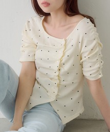 Kastane | ギャザーテレコ半袖カーディガン(Tシャツ/カットソー)