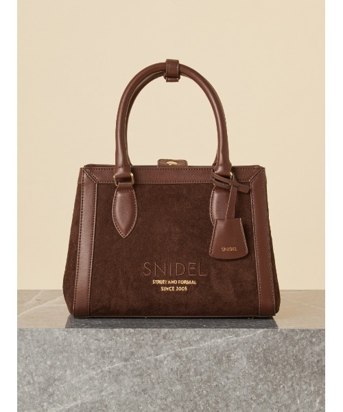 SNIDEL(スナイデル)の「バリエロゴバッグ(ハンドバッグ・レディース・アイボリー/ブラック/ブラウン・F)」の3枚目の写真