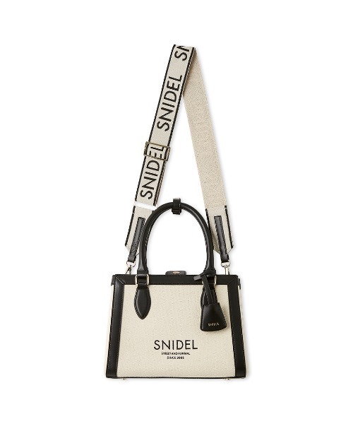 SNIDEL(スナイデル)の「バリエロゴバッグ(ハンドバッグ・レディース・アイボリー/ブラック/ブラウン・F)」の4枚目の写真