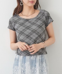 【MAGASIN DE MODE Chou Chou】チェック柄ミニTシャツ 韓国 ピチT XNN