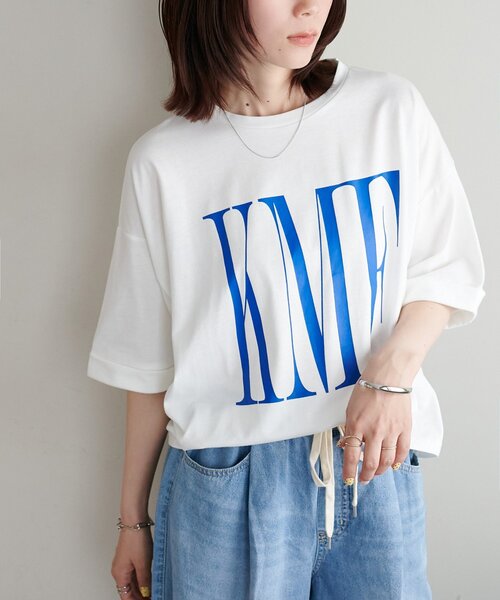 DISCOAT(ディスコート)の「【WEB限定】ショート丈ロゴ半袖Tシャツ(Tシャツ/カットソー・レディース・ホワイト系その他2/ピンク/ホワイト系その他・FREE)」の10枚目の写真