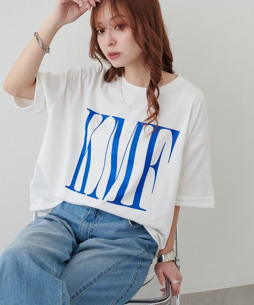 DISCOAT(ディスコート)の「【WEB限定】ショート丈ロゴ半袖Tシャツ(Tシャツ/カットソー・レディース・ホワイト系その他2/ピンク/ホワイト系その他・FREE)」の13枚目の写真