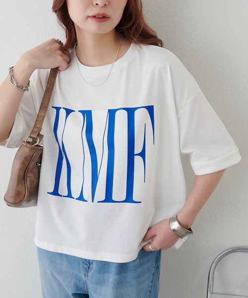 DISCOAT(ディスコート)の「【WEB限定】ショート丈ロゴ半袖Tシャツ(Tシャツ/カットソー・レディース・ホワイト系その他2/ピンク/ホワイト系その他・FREE)」の14枚目の写真