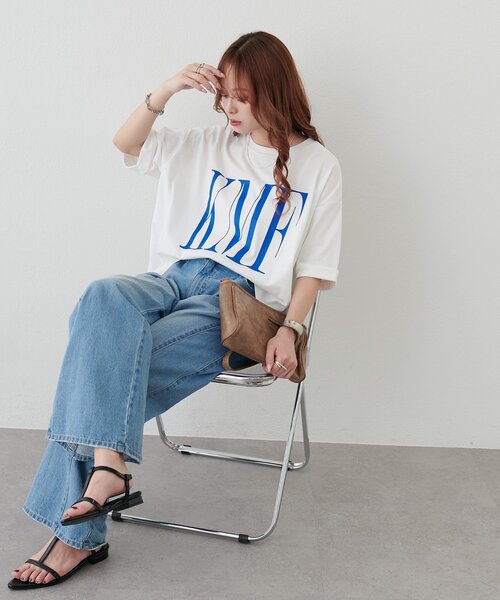 DISCOAT(ディスコート)の「【WEB限定】ショート丈ロゴ半袖Tシャツ(Tシャツ/カットソー・レディース・ホワイト系その他2/ピンク/ホワイト系その他・FREE)」の17枚目の写真