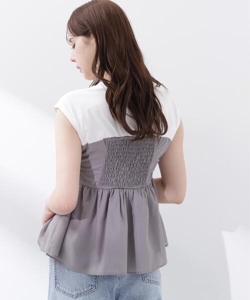 PROPORTION BODY DRESSING（プロポーションボディドレッシング）の「フロントリボンドッキングカットソー / 1216260600（Tシャツ/カットソー・レディース・グレー/ブラック・FREE）」の10枚目の写真