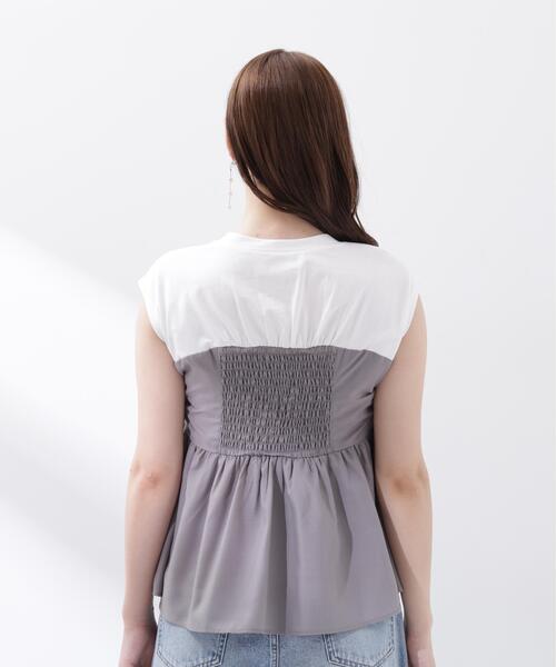 PROPORTION BODY DRESSING（プロポーションボディドレッシング）の「フロントリボンドッキングカットソー / 1216260600（Tシャツ/カットソー・レディース・グレー/ブラック・FREE）」の16枚目の写真