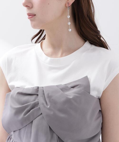 PROPORTION BODY DRESSING（プロポーションボディドレッシング）の「フロントリボンドッキングカットソー / 1216260600（Tシャツ/カットソー・レディース・グレー/ブラック・FREE）」の17枚目の写真