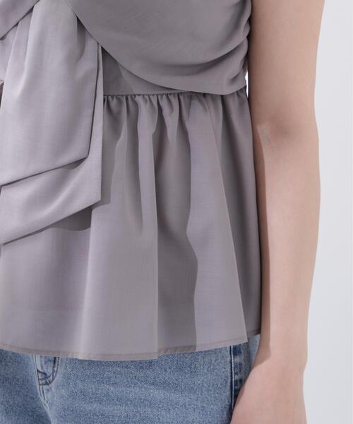 PROPORTION BODY DRESSING（プロポーションボディドレッシング）の「フロントリボンドッキングカットソー / 1216260600（Tシャツ/カットソー・レディース・グレー/ブラック・FREE）」の22枚目の写真