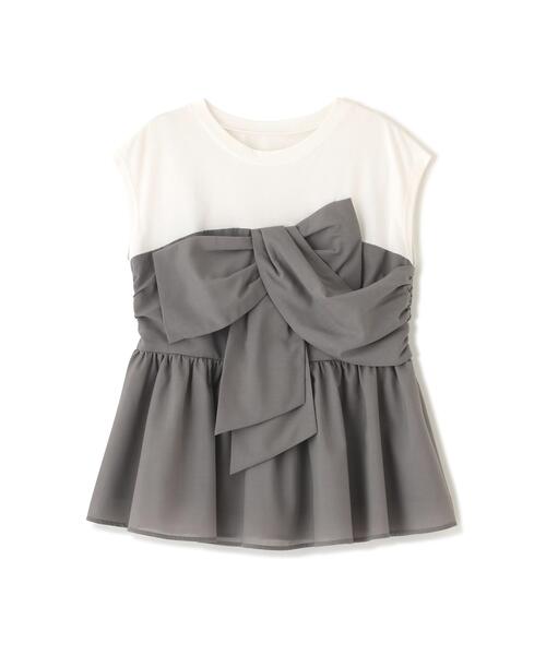 PROPORTION BODY DRESSING（プロポーションボディドレッシング）の「フロントリボンドッキングカットソー / 1216260600（Tシャツ/カットソー・レディース・グレー/ブラック・FREE）」の19枚目の写真