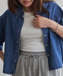 デニム半袖シャツ
