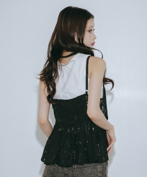 PAGEBOY(ページボーイ)の「レースレイヤードビスチェ【紐アレンジ可能/チョーカー/リボン】(その他トップス・レディース・ブラック/ネイビー/オフホワイト・FREE)」の20枚目の写真