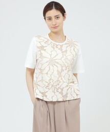 【WEB・一部店舗限定/ウォッシャブル】フラワーコードレース/ハイゲージ天竺 プルオーバー