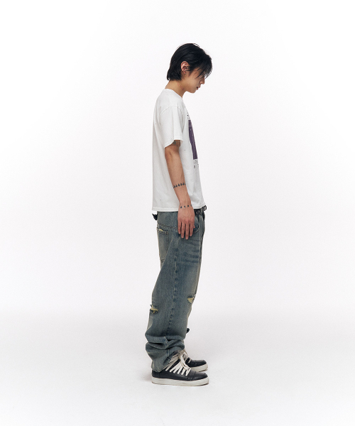 SCHISM INDUCING(スキズムインデューシング)の「WORN ENGINEERED JEANS BLUE(デニムパンツ・レディース・その他・LARGE/MEDIUM)」の7枚目の写真