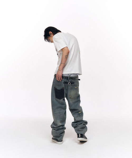 SCHISM INDUCING(スキズムインデューシング)の「WORN ENGINEERED JEANS BLUE(デニムパンツ・レディース・その他・LARGE/MEDIUM)」の9枚目の写真