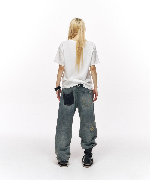 SCHISM INDUCING(スキズムインデューシング)の「WORN ENGINEERED JEANS BLUE(デニムパンツ・レディース・その他・LARGE/MEDIUM)」の13枚目の写真