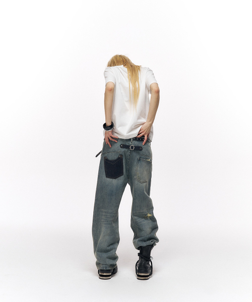 SCHISM INDUCING(スキズムインデューシング)の「WORN ENGINEERED JEANS BLUE(デニムパンツ・レディース・その他・LARGE/MEDIUM)」の14枚目の写真