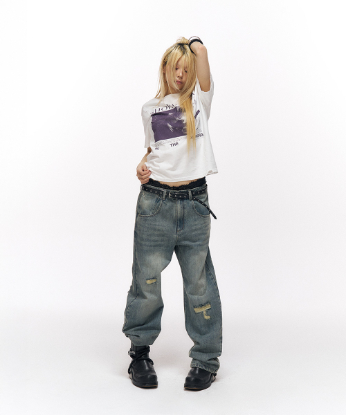 SCHISM INDUCING(スキズムインデューシング)の「WORN ENGINEERED JEANS BLUE(デニムパンツ・レディース・その他・LARGE/MEDIUM)」の15枚目の写真