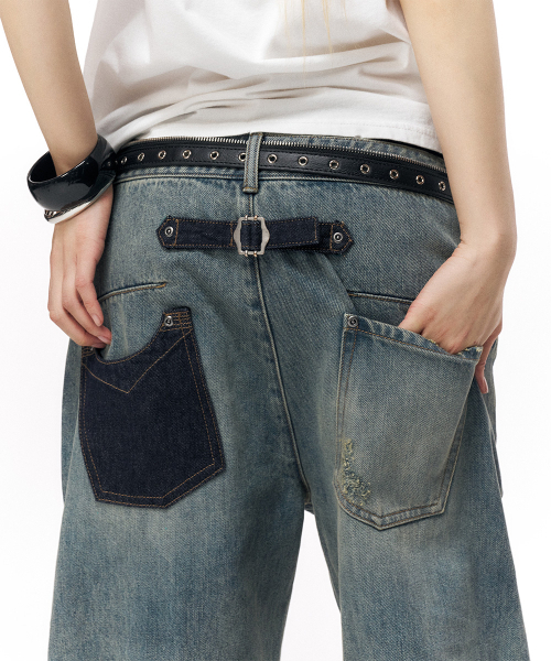 SCHISM INDUCING(スキズムインデューシング)の「WORN ENGINEERED JEANS BLUE(デニムパンツ・レディース・その他・LARGE/MEDIUM)」の16枚目の写真