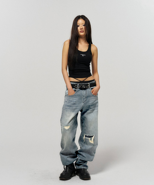SCHISM INDUCING(スキズムインデューシング)の「WORN ENGINEERED JEANS BLUE(デニムパンツ・レディース・その他・LARGE/MEDIUM)」の18枚目の写真