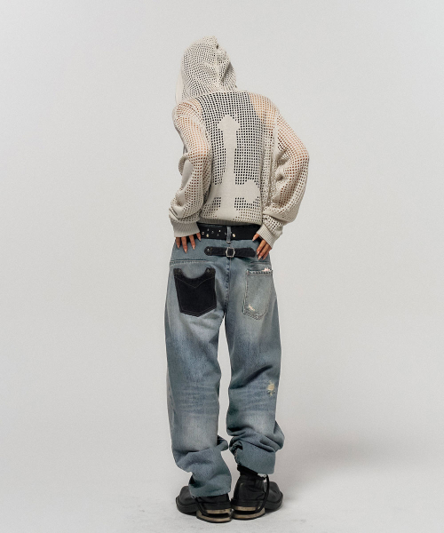 SCHISM INDUCING(スキズムインデューシング)の「WORN ENGINEERED JEANS BLUE(デニムパンツ・レディース・その他・LARGE/MEDIUM)」の19枚目の写真