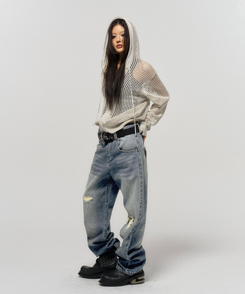 SCHISM INDUCING(スキズムインデューシング)の「WORN ENGINEERED JEANS BLUE(デニムパンツ・レディース・その他・LARGE/MEDIUM)」の20枚目の写真