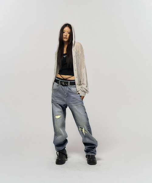 SCHISM INDUCING(スキズムインデューシング)の「WORN ENGINEERED JEANS BLUE(デニムパンツ・レディース・その他・LARGE/MEDIUM)」の21枚目の写真