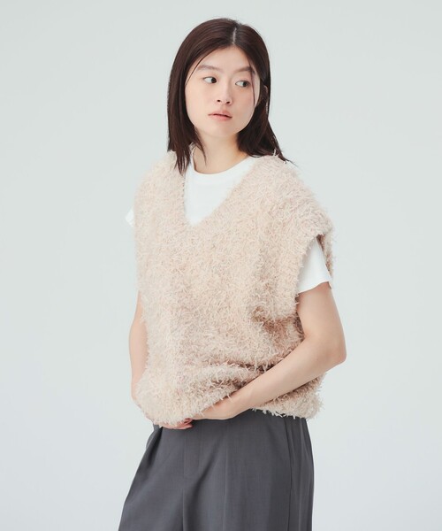 BEAMS HEART(ビームスハート)の「リボン × ノットヤーン ベスト(ニット/セーター・レディース・ネイビー/ベージュ/ホワイト系その他5・FREE)」の10枚目の写真