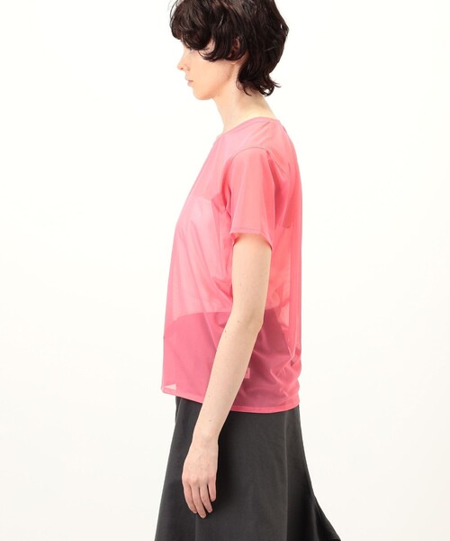 SIMONE WILD(シモーネワイルド)の「SIMONE WILD MESH T-SHIRT メッシュTシャツ(Tシャツ/カットソー・レディース・イエロー/ネイビー/レッド/ベージュ・S)」の14枚目の写真