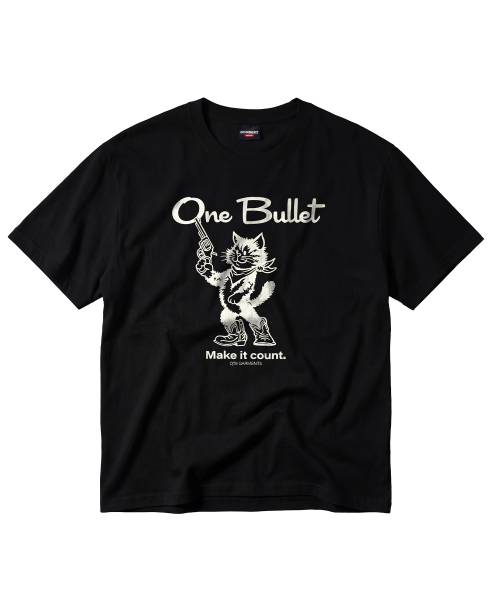 QT8 GARMENTS(キューティーエイトガーメント)の「LB One Bullet Washed Tee (Black)(Tシャツ/カットソー・メンズ・その他・SMALL/MEDIUM/LARGE/X-LARGE)」の4枚目の写真