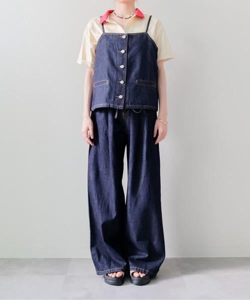 DOLLUPOOPS（ドールアップウップス）の「Denim Camisole Set up(デニムキャミセットアップ)（その他パンツ・レディース・ネイビー・MEDIUM）」の11枚目の写真
