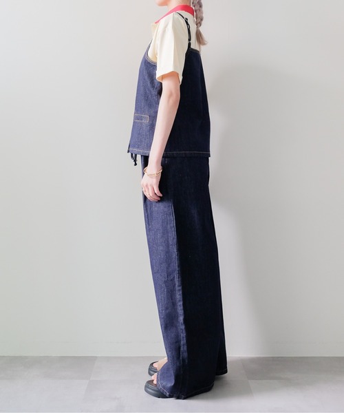 DOLLUPOOPS（ドールアップウップス）の「Denim Camisole Set up(デニムキャミセットアップ)（その他パンツ・レディース・ネイビー・MEDIUM）」の12枚目の写真