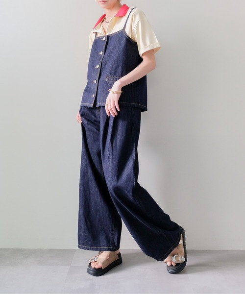 DOLLUPOOPS（ドールアップウップス）の「Denim Camisole Set up(デニムキャミセットアップ)（その他パンツ・レディース・ネイビー・MEDIUM）」の3枚目の写真